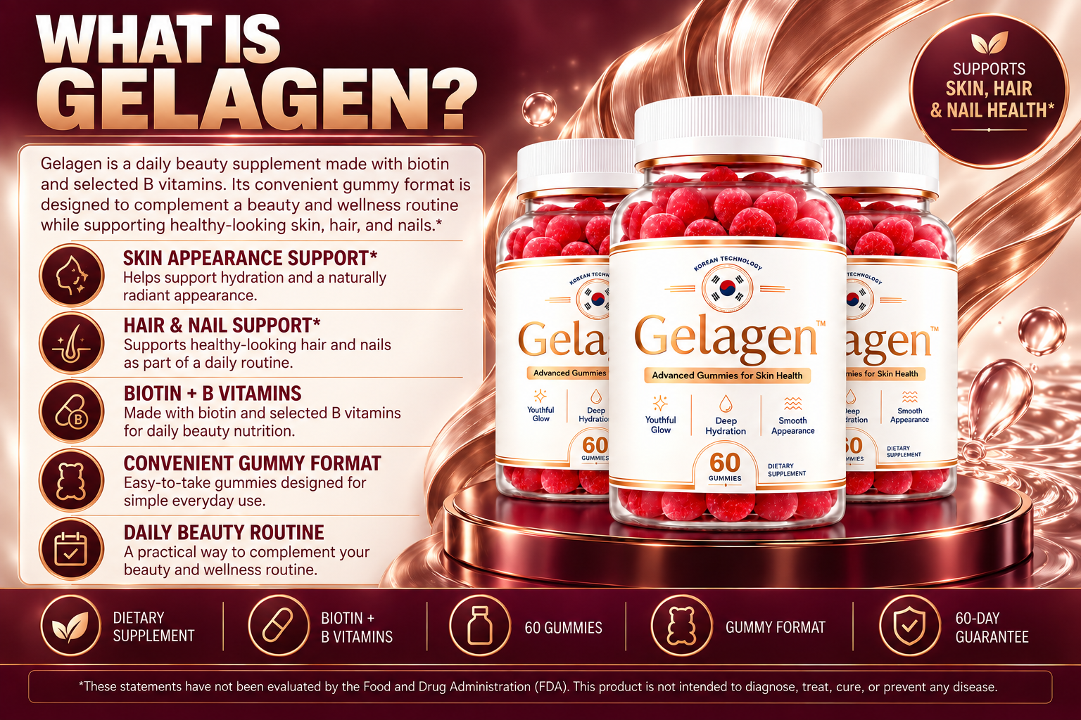 What is Gelagen, supports skin, hair and nail health